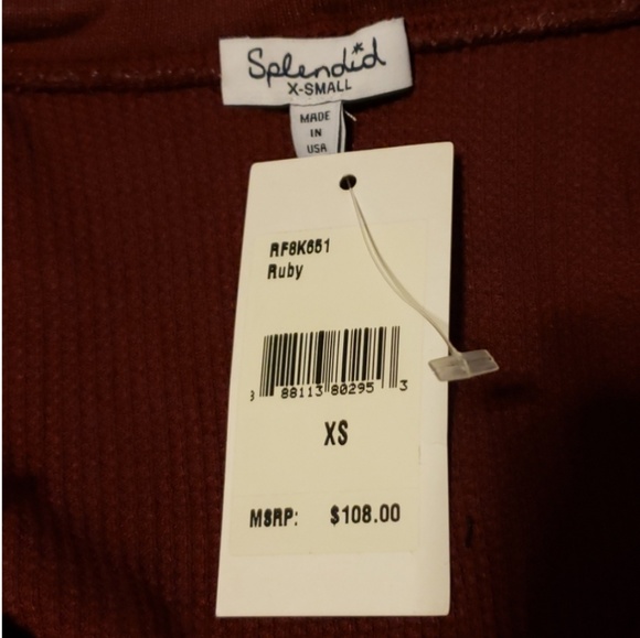 **FINAL SALE** Splendid Waffle Knit Crop Hoodie - Picture 7 of 8